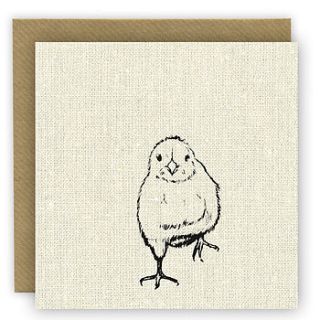 free range… little chick greeting card by dawn critchley designs