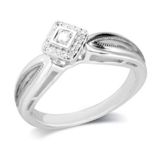 10 CT. T.W. Diamond Split Shank Promise Ring in Sterling Silver