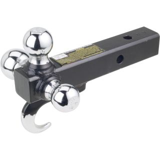 Grip Tri-Ball Trailer Hitch Mount with Tow Hook — Model# 16174  Tri Ball