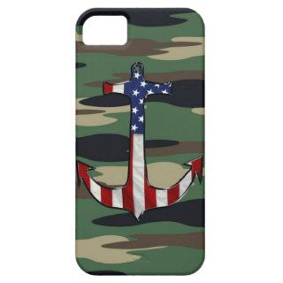 American Flag Anchor on Camo iPhone 5 Cases
