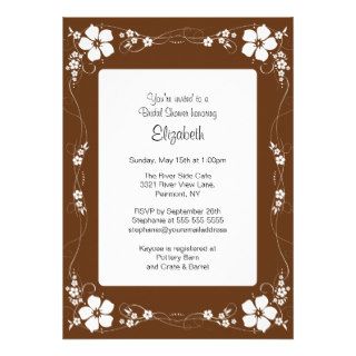 Floral Garden Border Bridal Shower Invitation
