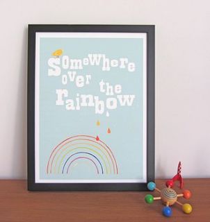 'somewhere over the rainbow' print by owl & cat designs