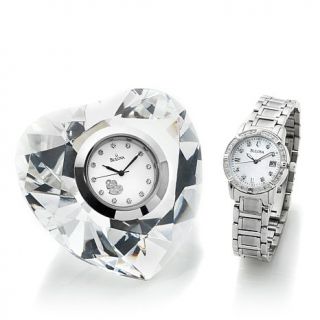 Bulova "Highbridge" Ladies' Stainless Steel Diamond Accented Bracelet Watch and