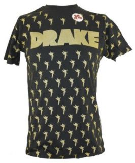 Drake (Young Money) Mens T Shirt   Golden Fairy All Over Image on Black (Small) Clothing