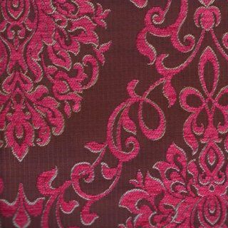 54" Wide Upholstery Fabric Chenille Damask Pattern   Pink (Reversible Fabric)