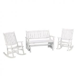 Bali Hai Outdoor Bench and Chairs Set   White Wash