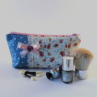 mini rose print makeup bag by cherish handmade
