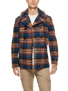 Wool Plaid Peacoat by Fidelity Sportswear