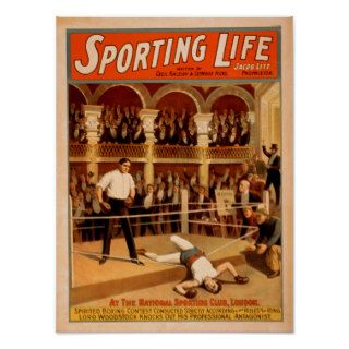 "Sporting Life" Boxing Theatrical Play Poster