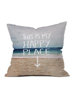 Leah Flores Happy Place X Beach Throw Pillow by DENY Designs