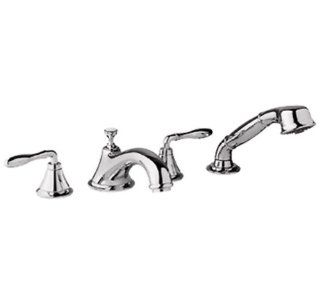 Grohe 25 502 BE0 Seabury 4 hole Roman Tub Filler with Personal Hand Shower, Sterling Infinity   Tub Filler Faucets  