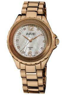 August Steiner AS8064RG  Watches,Womens White MOP Dial Rose Tone Base Metal, Casual August Steiner Quartz Watches