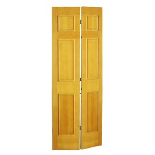 ReliaBilt 6 Panel Solid Core Oak Bifold Closet Door (Common 80 in x 30 in; Actual 79 in x 30 in)