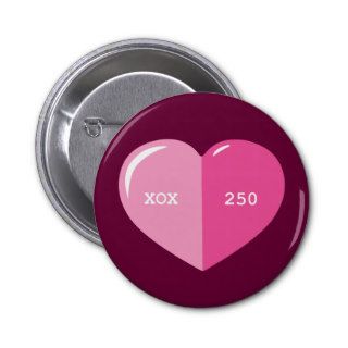 Pink Heart Pill Capsule Pinback Buttons