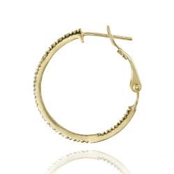 DB Designs 18k Gold over Sterling Silver Diamond Accent Inside out Hoop Earrings DB Designs Diamond Earrings