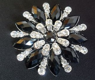 vintage style black and crystal brooch by yatris home and gift