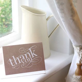 pack of ten typographic thank you cards by prettywild design