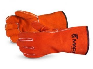 Superior 505MARS Mars Deluxe Sidesplit Leather High Heat Resistant Welding Glove with Kevlar Sewn, Work, X Large, Orange (Pack of 1 Dozen) Welding Safety Gloves