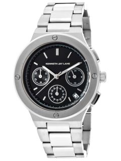 Womens Stainless Steel & Black Chronograph Watch by Kenneth Jay Lane