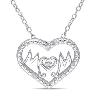 Diamond Accent MOM Heart Pendant in Sterling Silver   View All