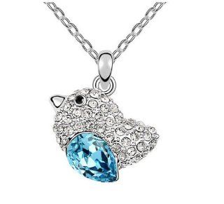 Charm Jewelry Swarovski Element Crystal 18k Gold Plated Blue Love Bird Elegant Cluster Gorgeous Necklace Z#2512 Zg507a45 Jewelry