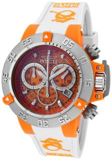 Invicta 0942  Watches,Womens Subaqua/Noma III Chronograph Orange Dial White/Orange Rubber, Chronograph Invicta Quartz Watches