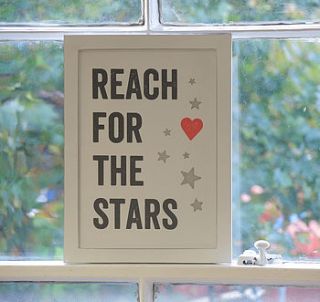 'reach for the stars' wooden prints by alphabet interiors