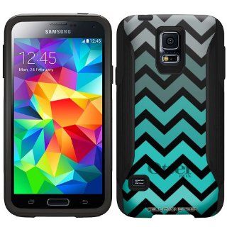 Otterbox Commuter Series Chevron Grey Green Turquoise on Black Hybrid Case for Samsung Galaxy S5 Cell Phones & Accessories