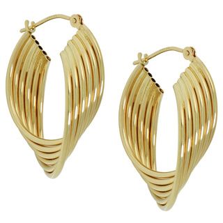 14k Yellow Gold Twisted Multi tube Hoop Earrings Gold Earrings
