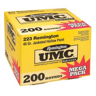 Remington UMC Ammo 200 Round Mega Pack .223 Rem 45 gr. JHP 412734