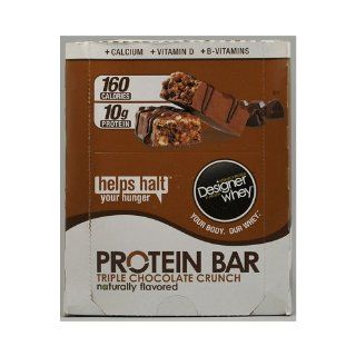 Designer Whey Protein Bars Triple Chocolate Crunch    12 Bars Health & Personal Care