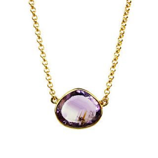 cressida necklace amethyst and gold by flora bee