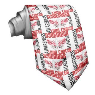 Lung Cancer Awareness Month Butterfly 3.4 Tie