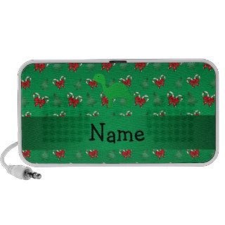 Personalized name dinosaur green candy canes bows iPod speaker
