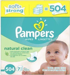 Pampers Natural Clean Baby Wipes   504 ct   Unscented  Diaper Changing Products  Baby