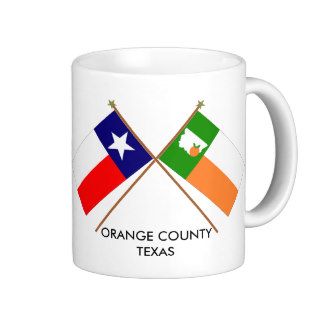 Crossed Flags of Texas and Orange County Mugs