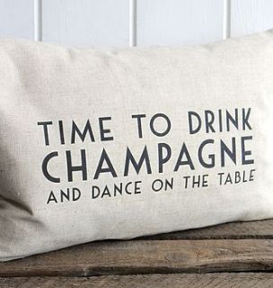 fun champagne cushion by posh totty designs interiors