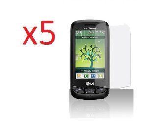 5x LG 505C LG505C LG 505 C Screen Protector film CLEAR custom PRE CUT + Yellow Pry Tool Cell Phones & Accessories