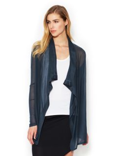 Drape Front Ribbed Cardigan by Helmut by Helmut Lang