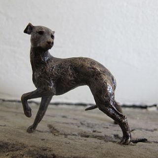 miniature bronze whippet statue by ginger rose