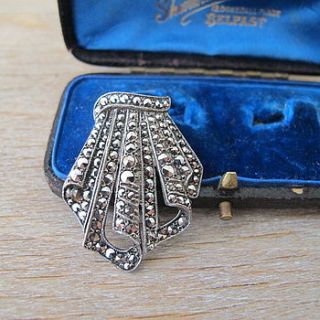 vintage sterling silver marcasite dress clip by ava mae designs