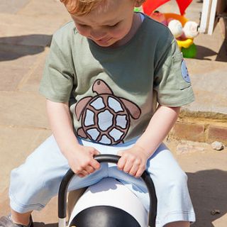 child's tee shirt with trustim the turtle by monkey + bob