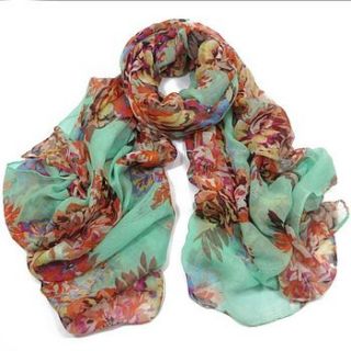soft vintage flower print scarf by molly & pearl