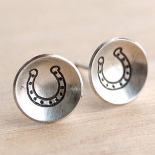 handmade horseshoe silver studs by alison moore silver designs