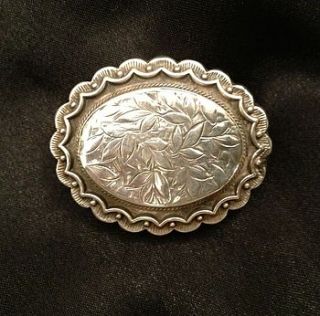 victorian silver oval brooch by iamia