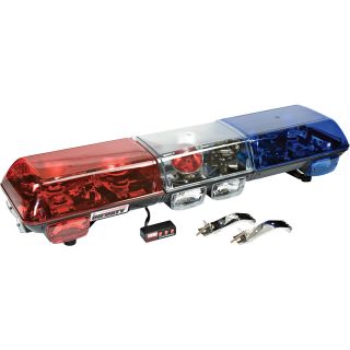 Wolo Infinity 1 Dual-Level Rooftop Light Bar —  13 Total Lights, Blue & Red Lenses, Model# 7015-BR  Light Bars