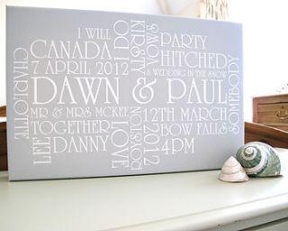 personalised wedding & anniversary canvas by more than words