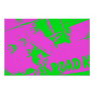 Pink "Road King"  Industrial Abstract Poster