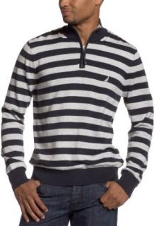 Nautica Men's Half Zip Stripe Sweater, Navy Swtr, Small at  Mens Clothing store Pullover Sweaters