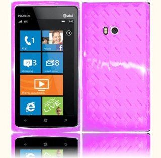 VMG Nokia Lumia 900 AT&T Design TPU Case 2 Item Combo   PINK Diamond Pattern Cell Phones & Accessories